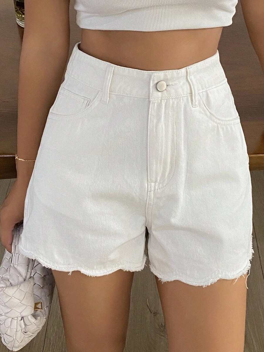 Women Loose Casual Denim Short - огляд і ціна Shorts Denim Frayed