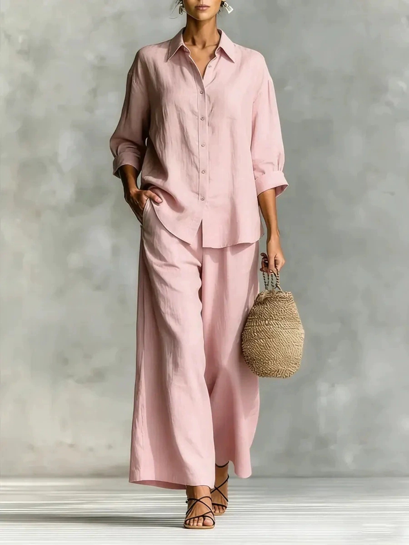 Women's New 7-Sleeve Shirt & W - огляд і ціна Linen Pant Wide