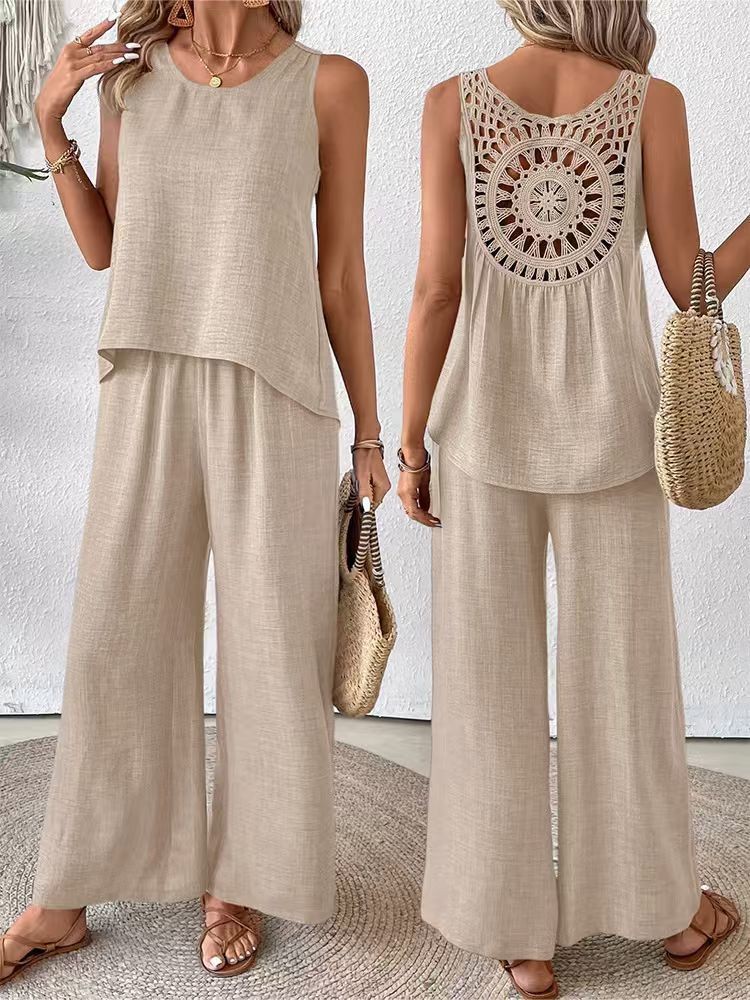 Two Pieces Women Solid Pant Se - огляд і ціна Linen Pant Wide